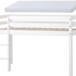 Hoppekids Halvhøj Seng med Skummadras 70x160, Hvid, Juniorseng