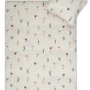 Junior sengetøj - 100% Blødt bomuld - 100x140 cm - Sengesæt med ballerinaer til børn