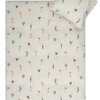 Junior sengetøj - 100% Blødt bomuld - 100x140 cm - Sengesæt med ballerinaer til børn