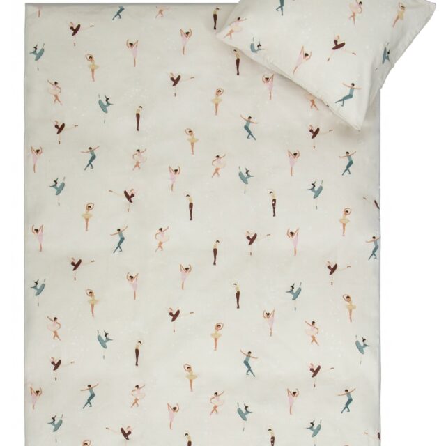 Junior sengetøj - 100% Blødt bomuld - 100x140 cm - Sengesæt med ballerinaer til børn