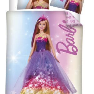 Junior sengetøj 100x140 cm - Barbie - Little princess - 100% bomulds sengesæt - Vendbart design