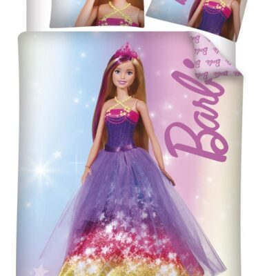 Junior sengetøj 100x140 cm - Barbie - Little princess - 100% bomulds sengesæt - Vendbart design