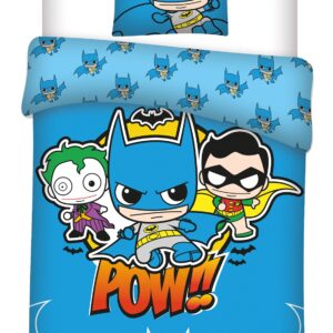 Junior sengetøj 100x140 cm - Batman DC Pop sengesæt junior - Vendbart design - 100% bomuld