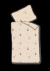 Junior sengetøj 100x140 cm - Beige sengesæt med små bamser - 100% blødt bomulds sengelinned