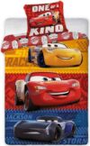 Junior sengetøj 100x140 cm - Cars junior sengesæt - 2 i 1 design - 100% bomuld