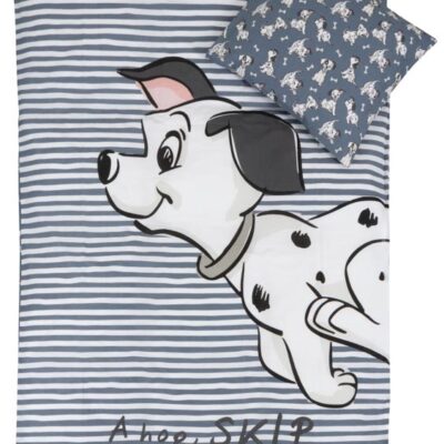 Junior sengetøj 100x140 cm - Disney 101 Dalmatinere sengesæt junior - 2 i 1 design - 100% bomuld