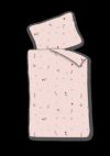 Junior sengetøj 100x140 cm - Lyserødt sengesæt med blomster - 100% blødt bomulds sengelinned