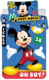 Junior sengetøj 100x140 cm - Mickey Mouse sengesæt til junior - 2 i 1 design - 100% bomuld