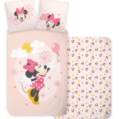 Junior sengetøj 100x140 cm - Vendbart sengesæt med Minnie Mouse - 100% bomulds sengelinned