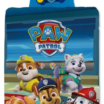 Junior sengetøj 100x140 cm - Vendbart sengesæt med Paw Patrol - One Team - 100% bomulds sengelinned