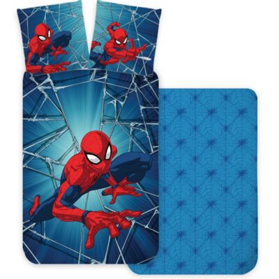 Junior sengetøj 100x140 cm - Vendbart sengesæt med Spiderman - 100% bomulds sengelinned