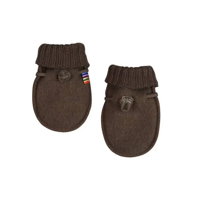 Luffer i blød softuld i mørk bark