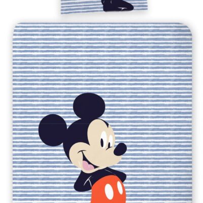 Mickey sengetøj 100x140 cm - Junior sengesæt med Mickey Mouse - Vendbart motiv - 100% bomulds sengelinned