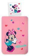 Minnie sengetøj 100x140 cm - Junior sengesæt med Minnie Mouse - Vendbart motiv - 100% bomulds sengelinned