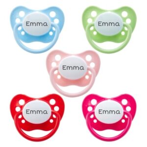 Nip Classic, Str. 2 (6+ Mdr.), Anatomisk - Silikone, Sutter Med Navn , 5-pak