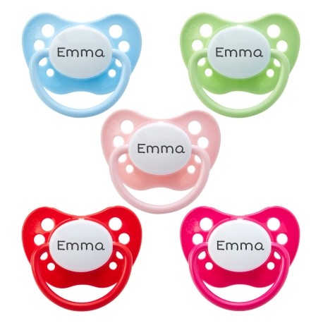 Nip Classic, Str. 2 (6+ Mdr.), Anatomisk - Silikone, Sutter Med Navn , 5-pak