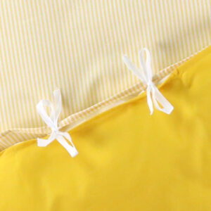 Nørgaard Madsens Sengetøj - Baby - Hvid m. Gule Striber