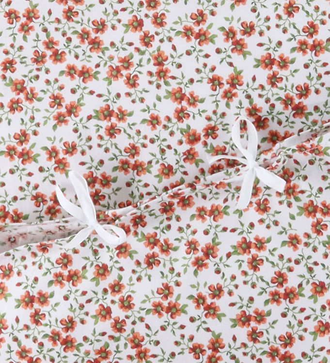 Nørgaard Madsens Sengetøj - Baby - Hvid m. Røde Blomster