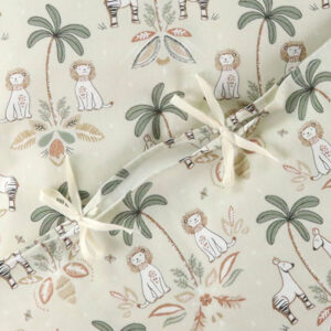 Nørgaard Madsens Sengetøj - Baby - Natur m. Palmer/Løver/Zebraer