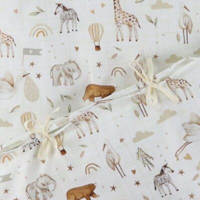 Nørgaard Madsens Sengetøj - Junior - Beige m. Striber/Zoodyr