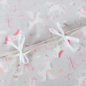 Nørgaard Madsens Sengetøj - Voksen - Grå m. Pink Enhjørninger