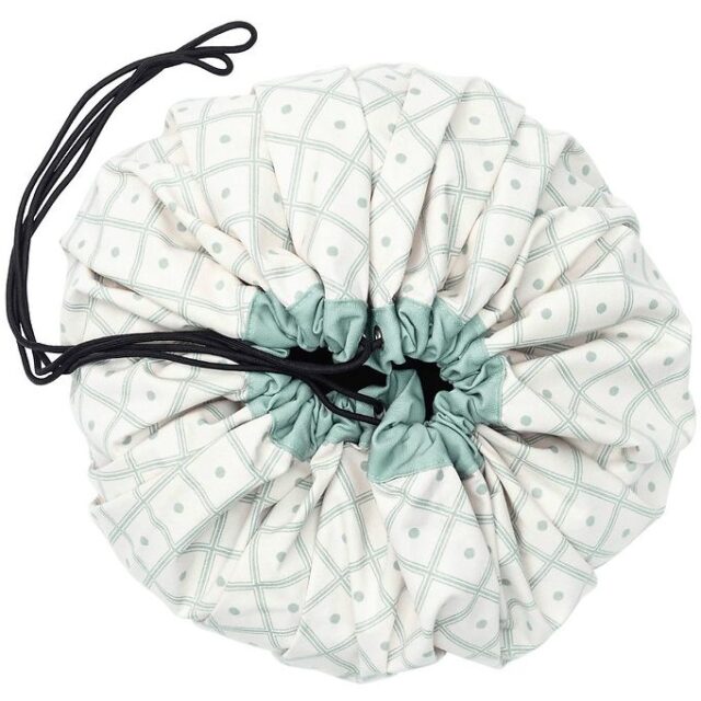 Play&Go Legetøjstæppe - Ø140 cm - Geo Green
