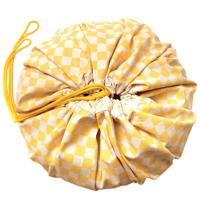 Play&Go Legetøjstæppe - Ø140 cm - Vichy Yellow
