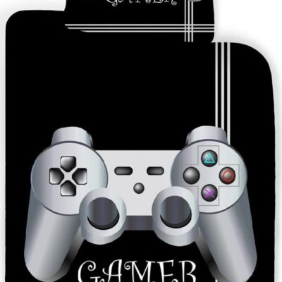 Playstation sengetøj - 140x200 cm - Gamer sengetøj - 2 i 1 design - Sengelinned i 100% bomuld