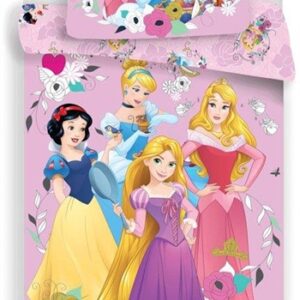 Prinsesse juniorsengetøj 100x140 cm - Disney prinsesser sengesæt - 2 i 1 - 100% bomuld