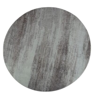 Rundt tæppe - Gulvtæppe Ø 160 cm - Løs tæppe med skridsikker bagside - Gråt tæppe med stonewashed effekt - Blødt gulvtæppe fra Nordstrand Home Tine