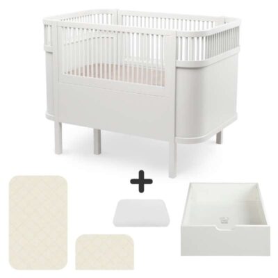 Sebra Sengen - Klassisk - Baby & Jr. - Classic White - Bundle 4