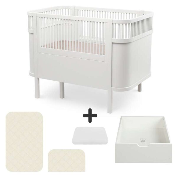 Sebra Sengen - Klassisk - Baby & Jr. - Classic White - Bundle 4