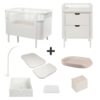 Sebra Sengen og Puslebordet m. Tilbehør - Classic White - Deluxe Bundle 4