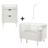 Sebra Sengen og Puslebordet m. Uroholder - Classic White - Bundle 1