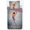 Sengetøj 140x200 cm - Ballerina - Sengetøj børn - 2 i 1 design - Dynebetræk i 100% bomuld