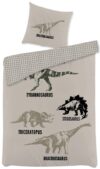 Sengetøj 140x200 cm - Dinosaur sengetøj - 2 i 1 design - Dynebetræk i 100% bomuld