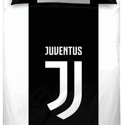 Sengetøj 140x200 cm - Juventus fodbold sengetøj - 2 i 1 sengesæt - 100% bomuld