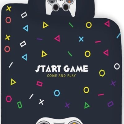 Sengetøj 150x210 cm - Playstation - Start game - 100% bomulds sengesæt