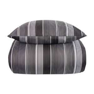 Sengetøj - Stripe sort sengesæt - IN Style sengelinned i mikrofiber