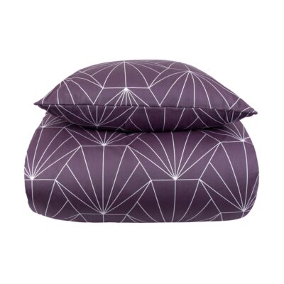 Sengetøj dobbeltdyne - 200x200 cm - Vendbart design i 100% Bomuldssatin - Hexagon blomme - Sengesæt fra By Night