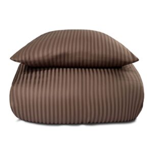 Sengetøj i 100% Bomuldssatin - Brun ensfarvet sengesæt - Borg Living sengelinned