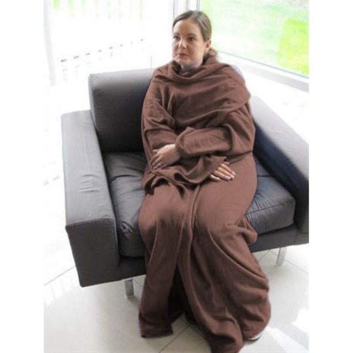 Snuggie plaid - Tæppe med ærmer - 130x180 cm - Brun