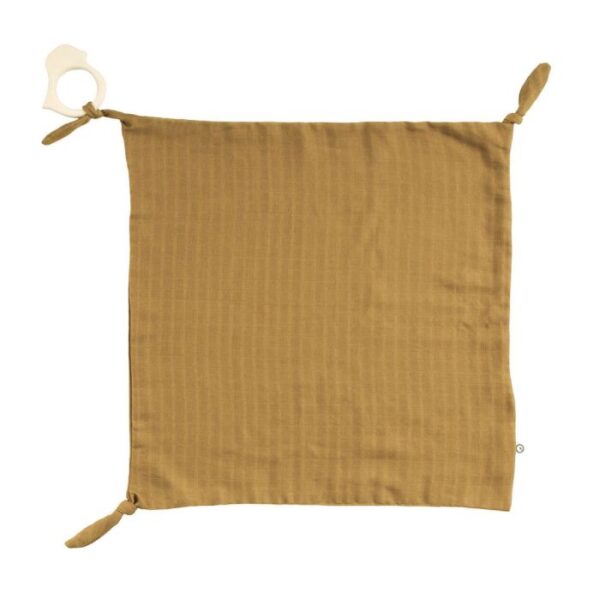 Sutteklud med fugleformet bidering - GOTS certificeret økologisk bomuld - 35x35 cm - Cinnamon - Müsli By Green Cotton
