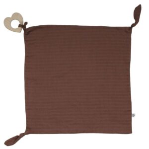 Sutteklud med hjerteformet bidering - GOTS certificeret økologisk bomuld - 35x35 cm - Brown Suger - Müsli By Green Cotton