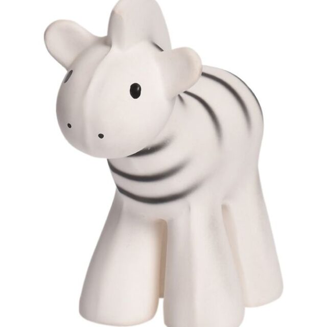 Tikiri Bidedyr - Naturgummi - Zebra - Hvid/Sort