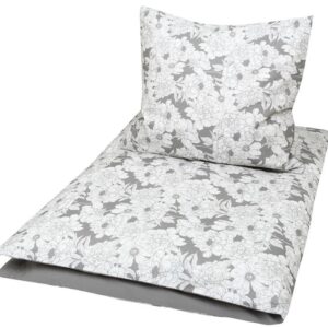 Baby sengetøj 70x100 cm - Blooming grey - 100% økologisk bomulds sengetøj - Müsli