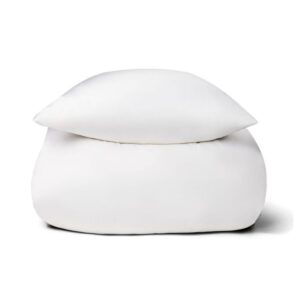 Bambus baby sengetøj - 70x100 cm - 100% Naturligt bambus - Nature By Borg hvidt satinvævet baby dynebetræk