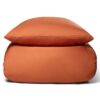Bambus dobbelt sengetøj - 100% Naturligt bambus - 200x220 cm - Orange, satinvævet dobbelt sengesæt