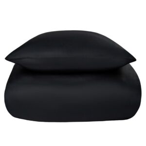 Bambus dobbelt sengetøj - 240x220cm - 100% Naturligt bambus - Nature By Borg - Sort satinvævet king size dynebetræk