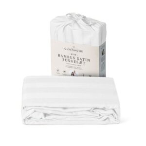 Bambus sengetøj - 100% Naturligt bambus - OlsenHome - Hvidt satinvævet dynebetræk